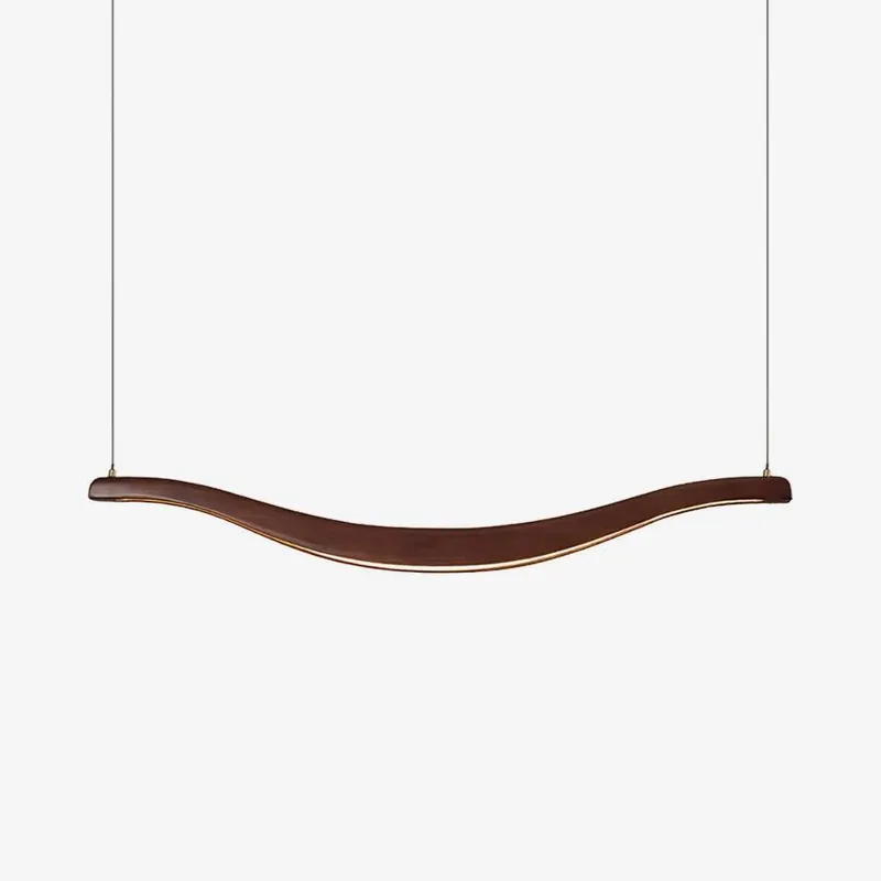 Lustra Chandelier Bois Forme Ondulée Élégant