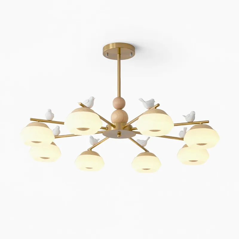 Lustra Chandelier Laiton Oiseau Ozawa Élégant