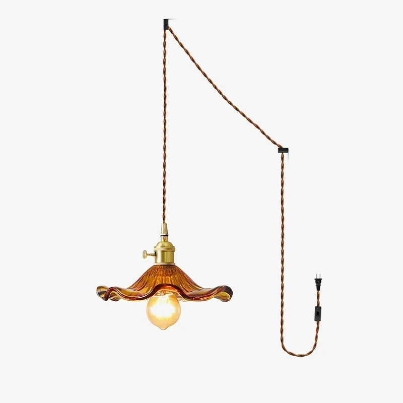 Daphne Lampe Pendante Fleur en Verre Moderne