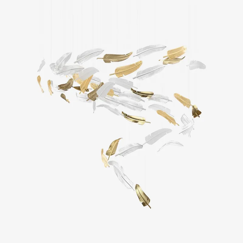 Aetherial Chandelier Feuille en Verre