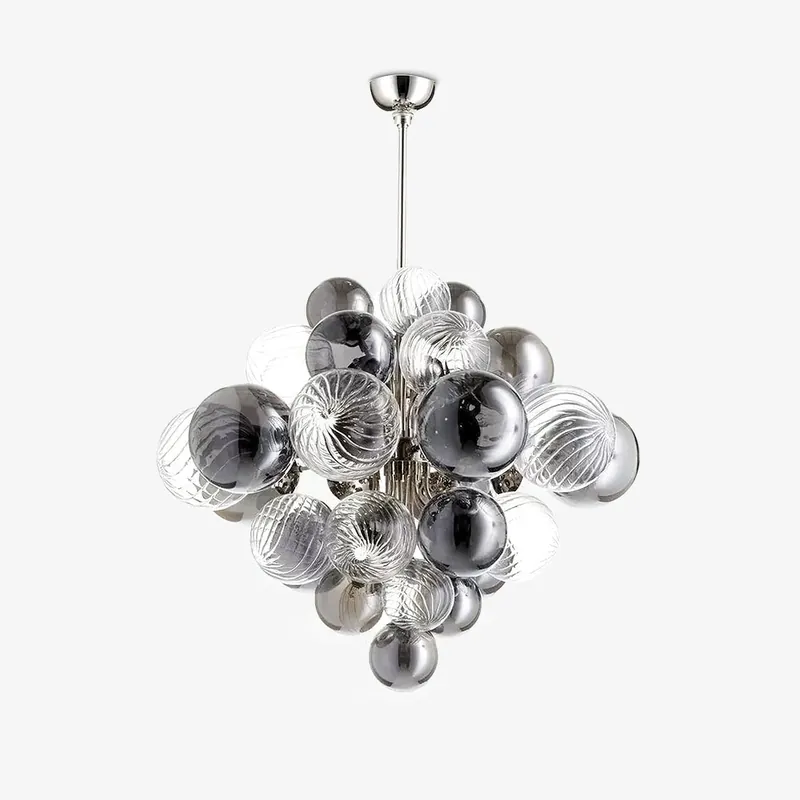LustraChandelier Boule en Verre Chrome Pallocino