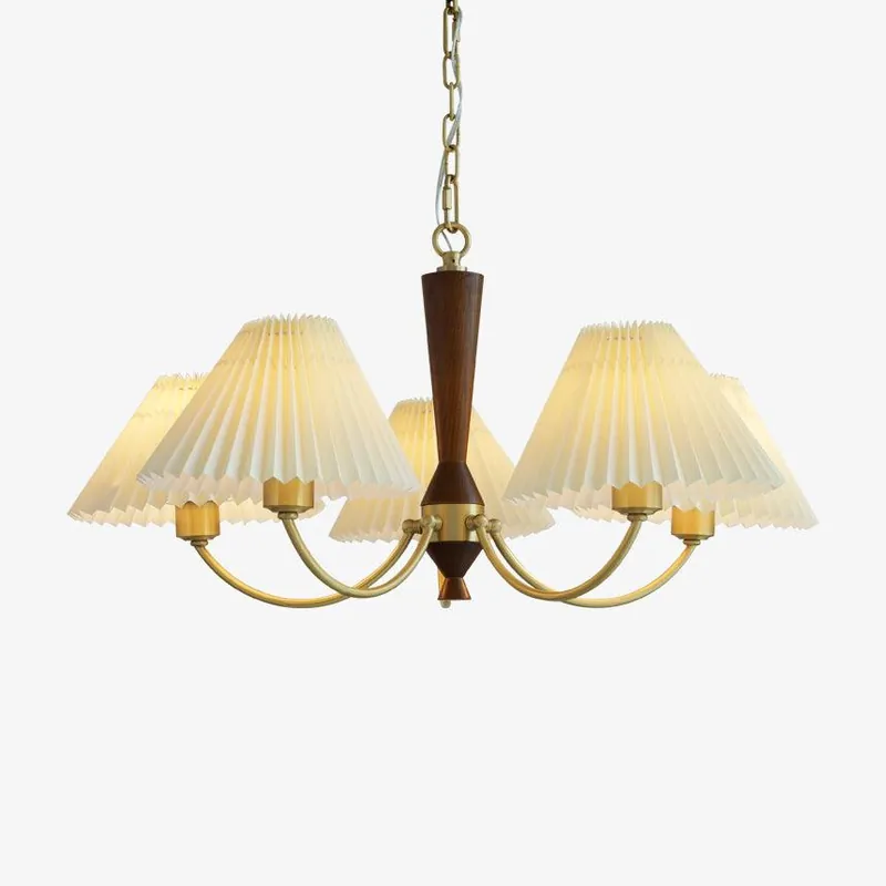 Lustra Chandelier Abat-jours Plissés Blancs