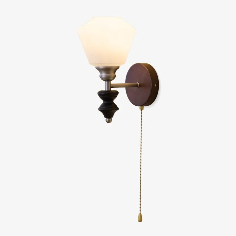 Lucille Applique Murale en Verre Art Classique et Bois
