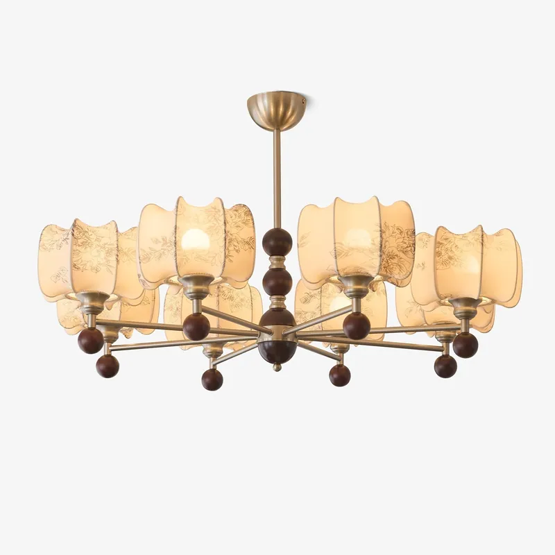 Ephaos Chandelier en Bois Floral Vintage