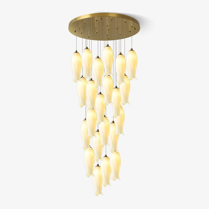 Sylirion Chandelier en Albâtre et Laiton