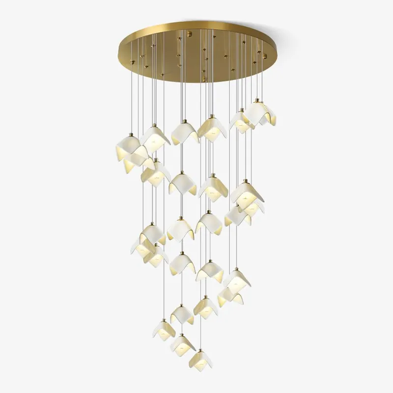 Cithayra Chandelier Géométrique en Verre et Laiton