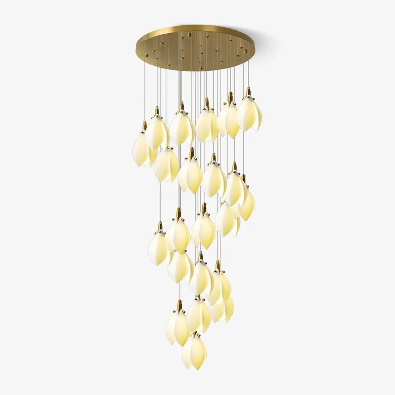 Caphayra Chandelier en Céramique Florale et Laiton
