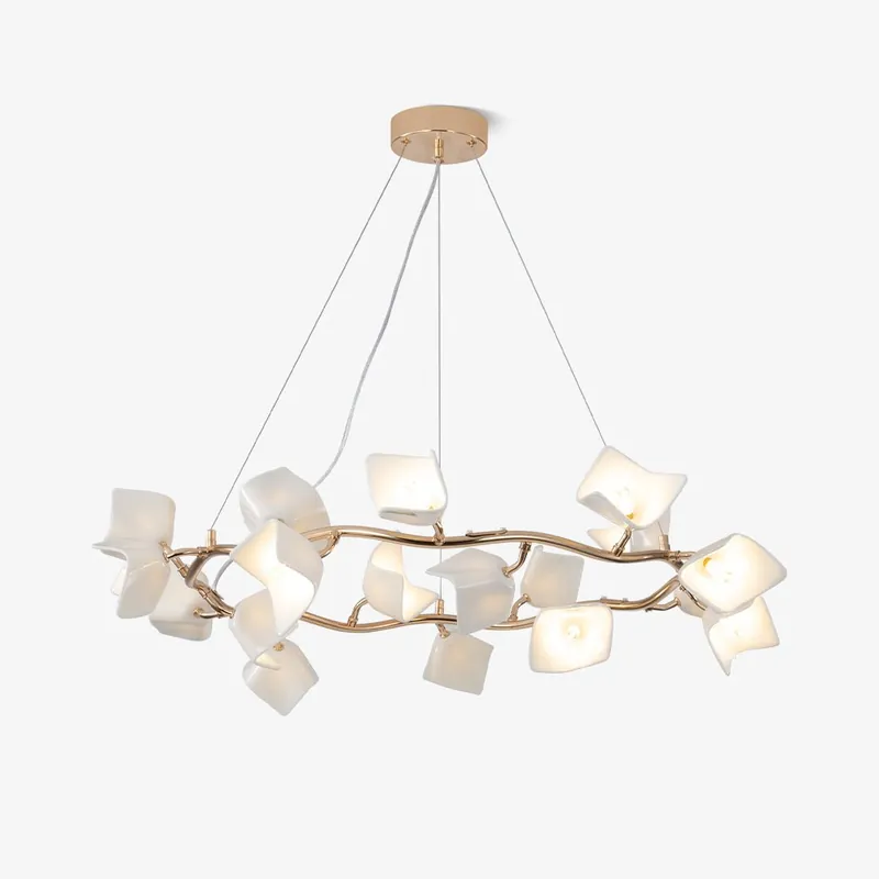 Arthearae Chandelier Postmoderne de Luxe en Céramique Florale