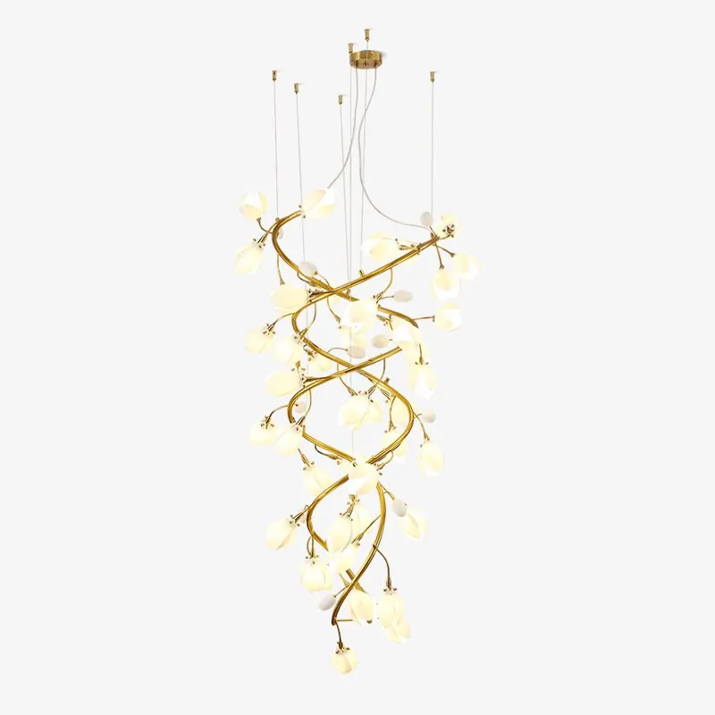 Evene Chandelier Spirale Céramique Laiton