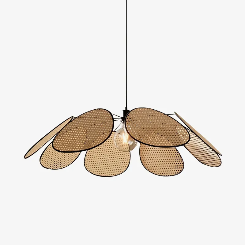 Orvara Lampe Pendante Pétale Rattan Fleur
