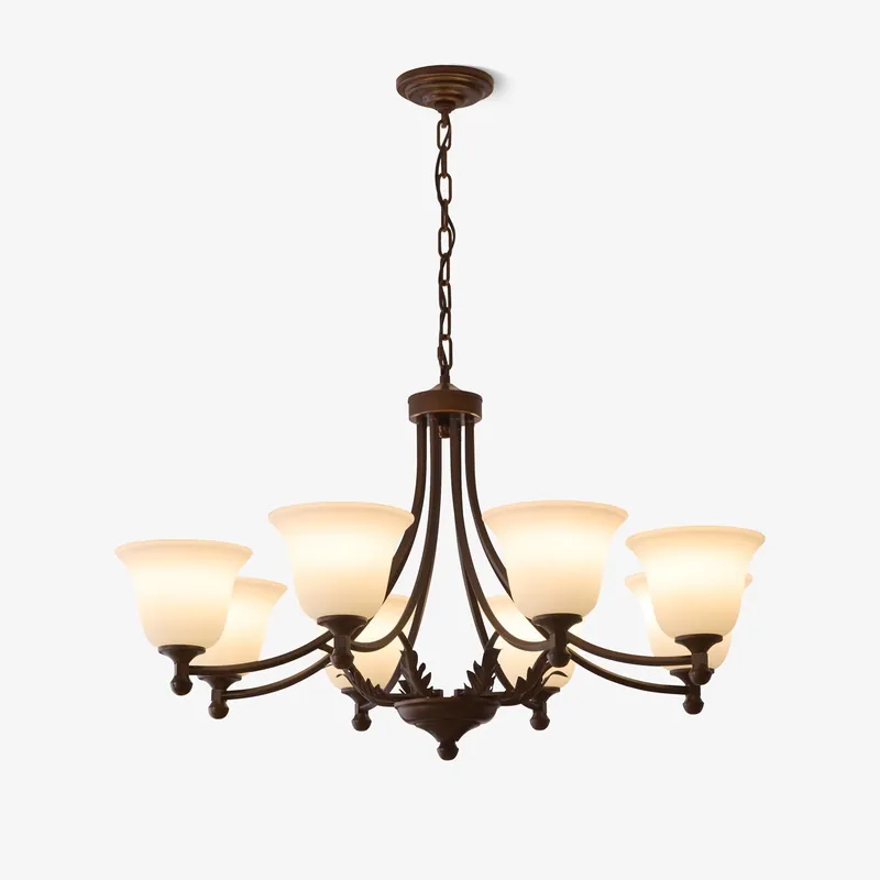 Elorira Chandelier Verre Élégance Traditionnelle Fleur