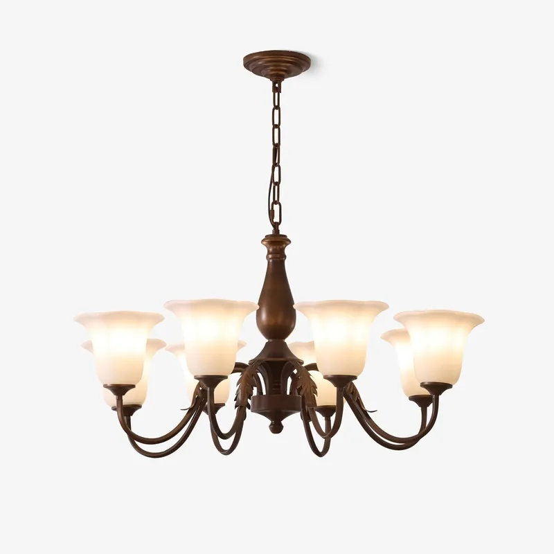 Uveleth Chandelier Verre Élégance Traditionnelle