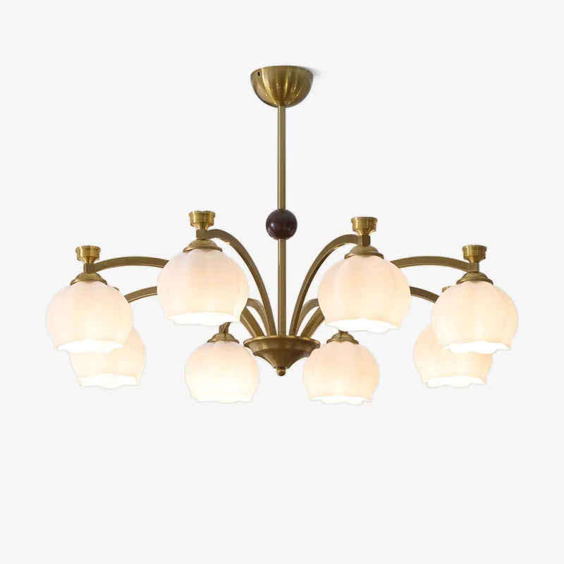 Alshaarae Chandelier Bois Verre Arc Premium Traditionnel