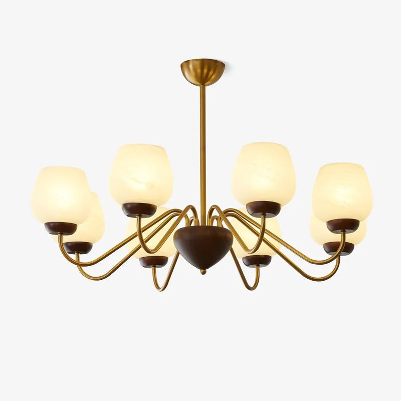 Sytheiel Chandelier Bois Verre Premium Élégance