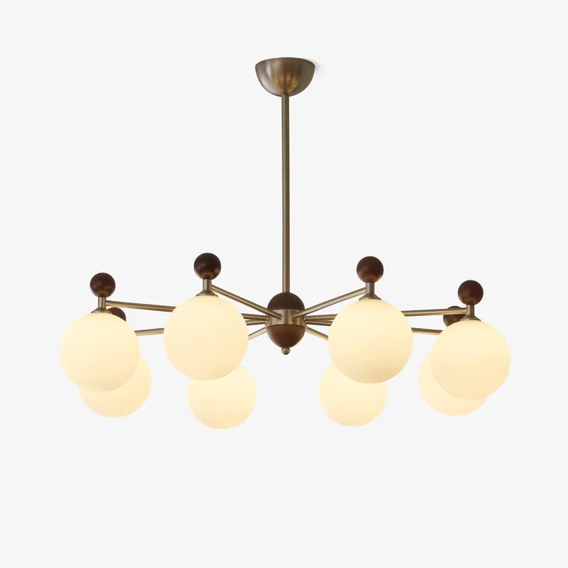 Cimirora Chandelier Bois Verre Élégance Traditionnelle