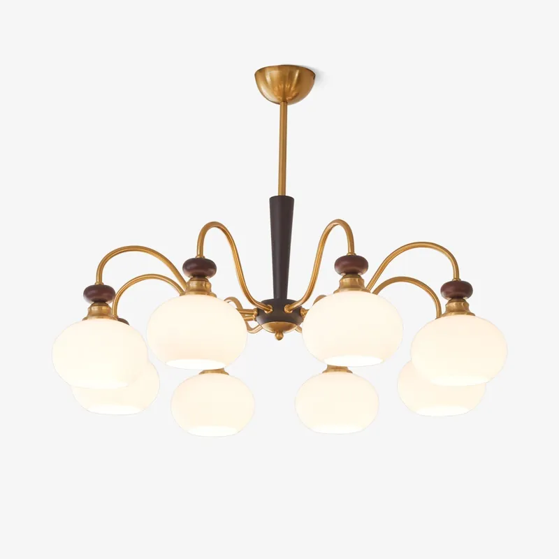 Calaeila Chandelier Bois Verre Sphère Élégance Traditionnelle