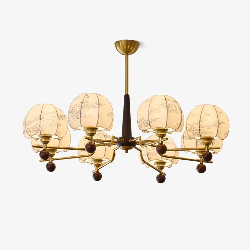 Acarira Chandelier Bois Tissu Art Nordique Premium Bloom