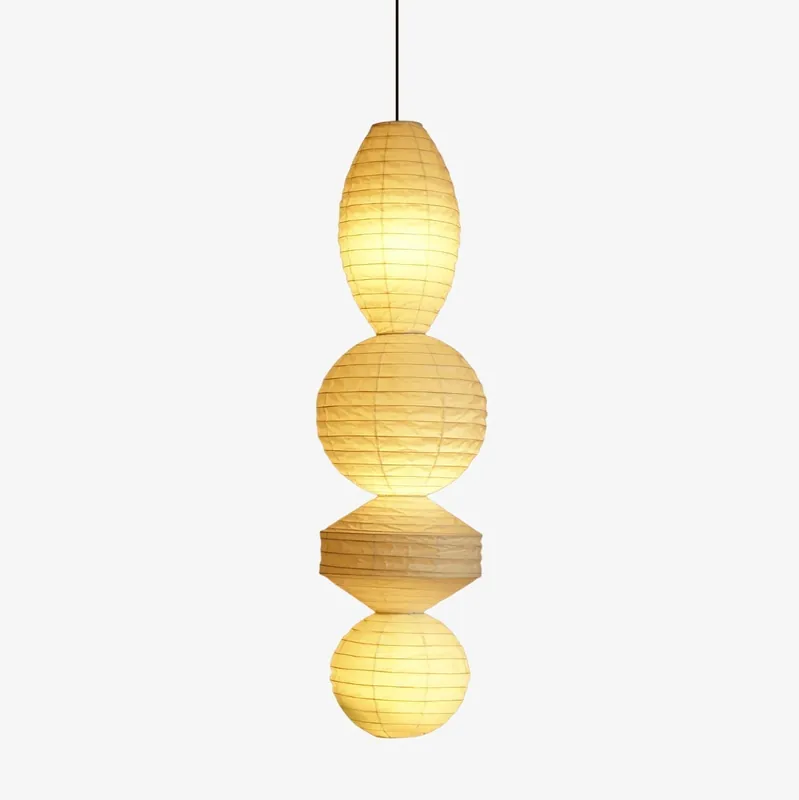 Elthayra Lampe Suspendue Lampe à Lanterne en Bambou Série Naturelle