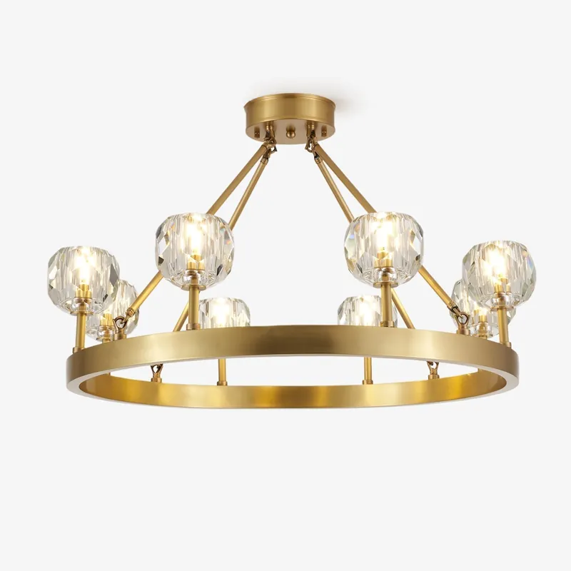 Syzorisra Chandelier Cristal Laiton Moderne
