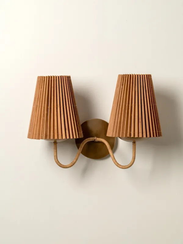 Kerr Vintage Wandleuchte aus Holz