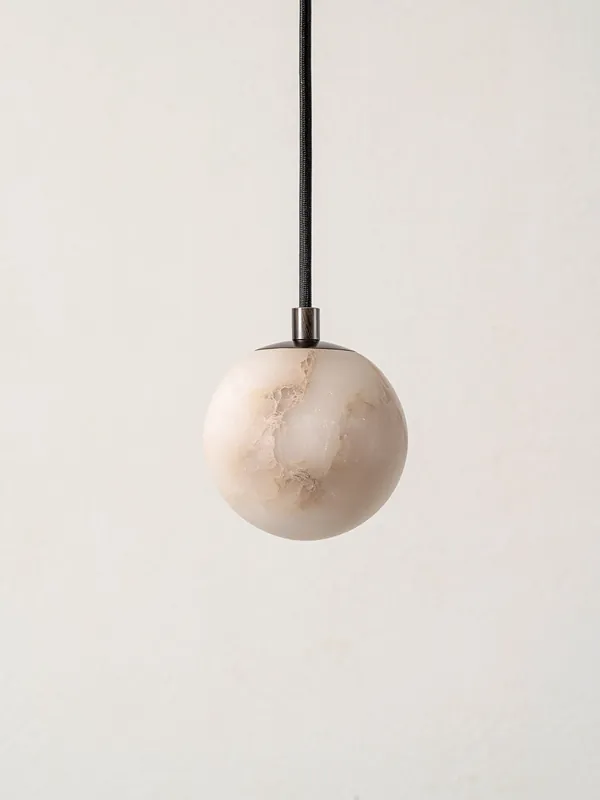 Globa Deckenpendelleuchte aus Alabaster und Bronze