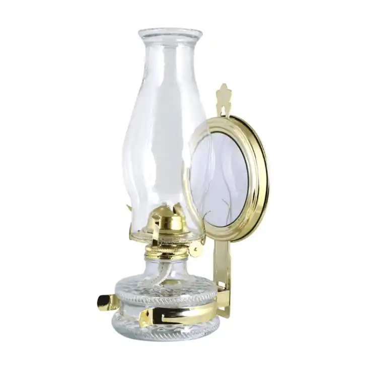 Kerosene wall lamp with mirror