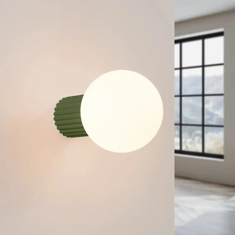 HALO wall light, olive green, IP44