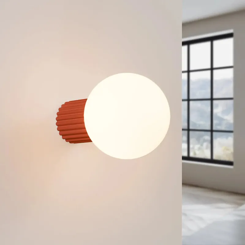 HALO wall light, ochre red, IP44