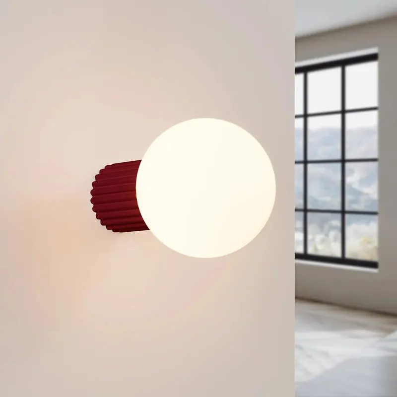 HALO wall light, burgundy, IP44