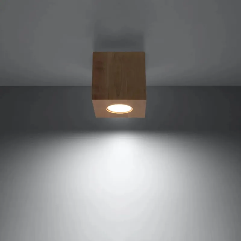QUAD ceiling light in natural wood