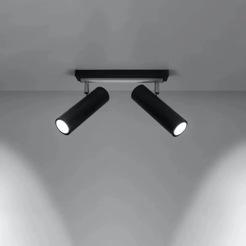 DIREZIONE 2 black ceiling light