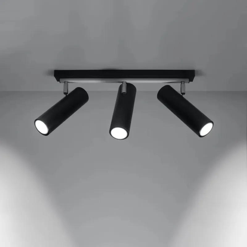 DIREZIONE 3 black ceiling light