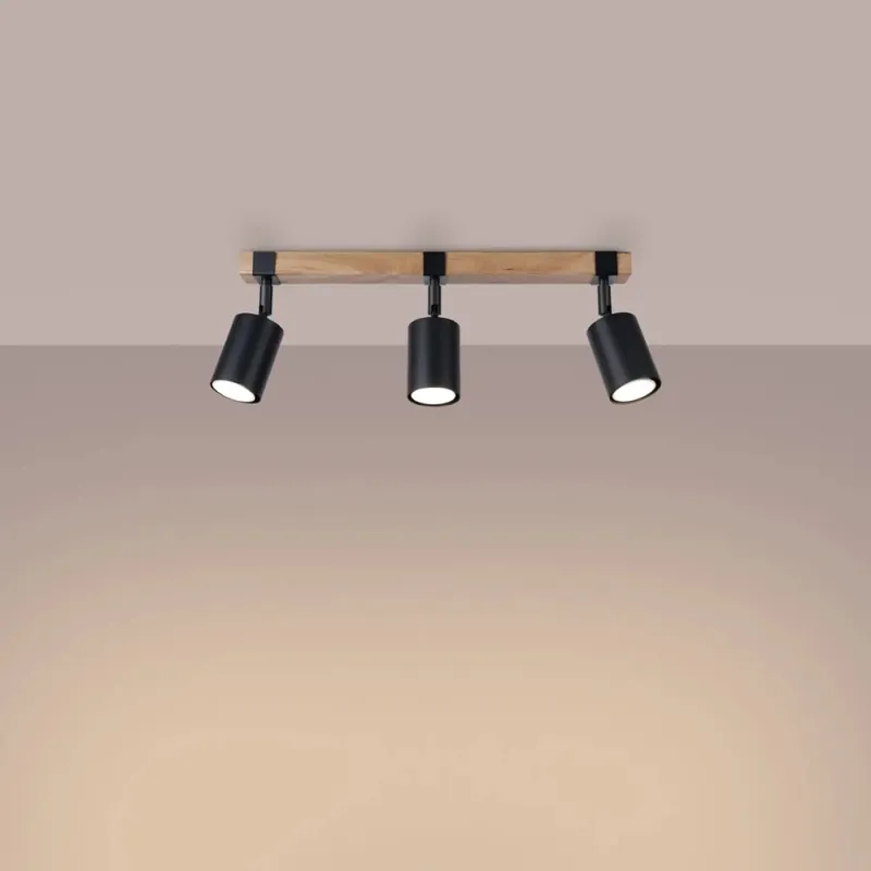 FAGER 3 black ceiling light
