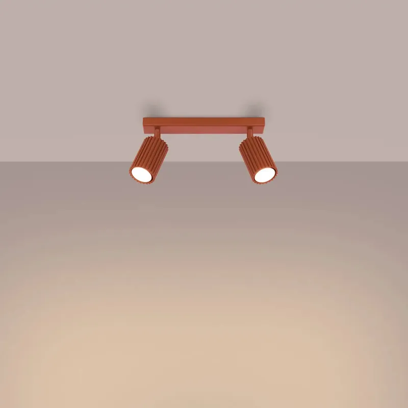 KARBON 2 ceiling light, ochre red