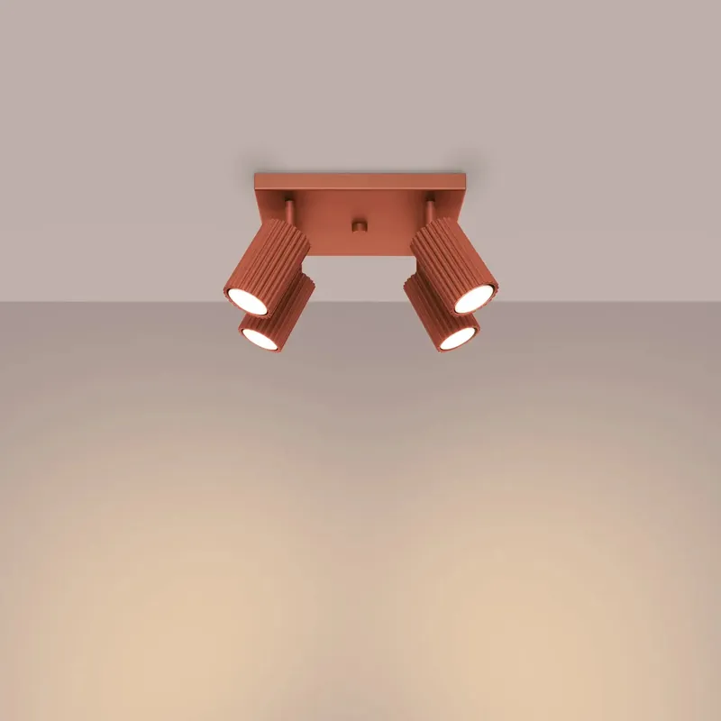 KARBON 4 ceiling light, ochre red
