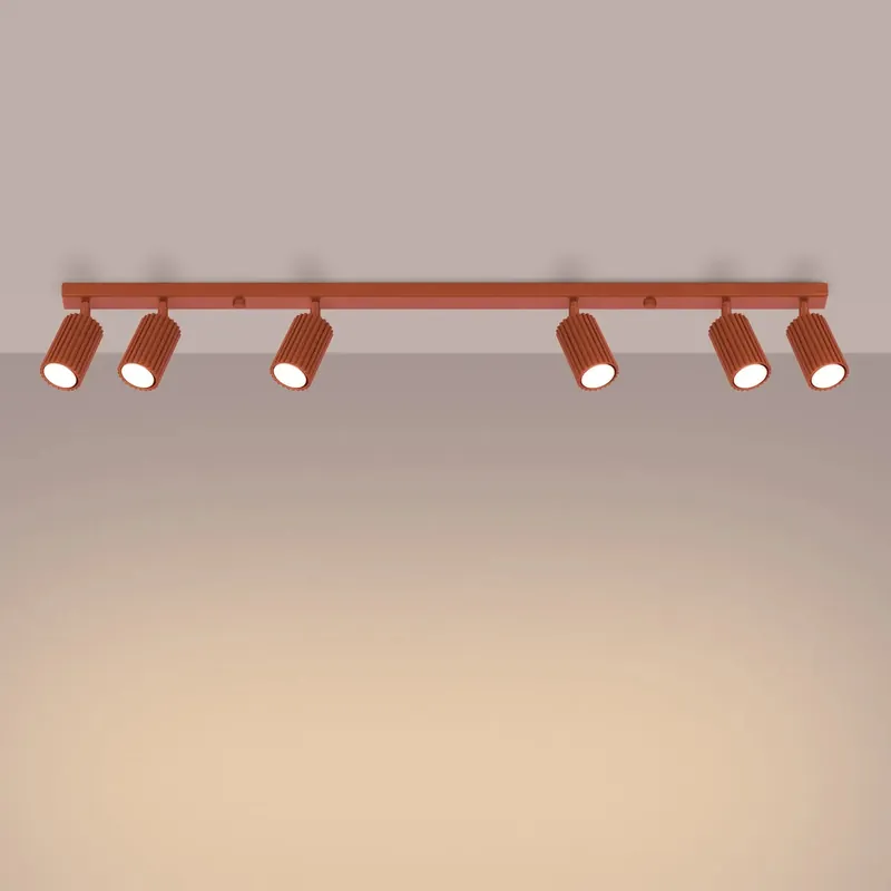 KARBON 6L ceiling light, ochre red