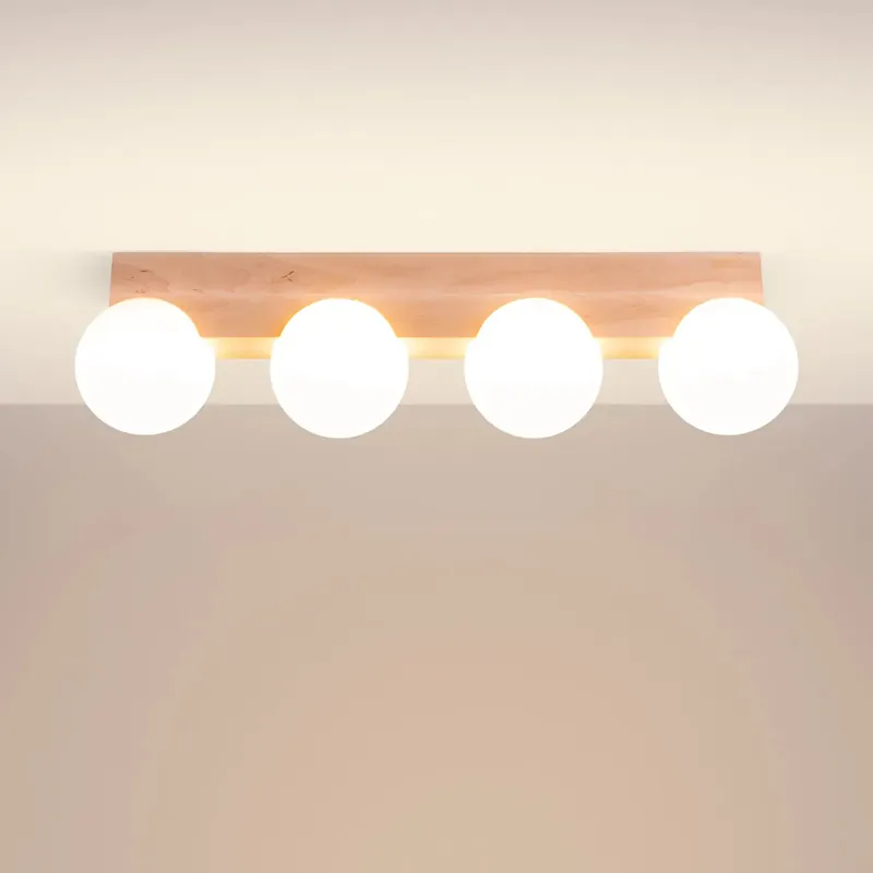 BULBO 4 ceiling light, natural wood