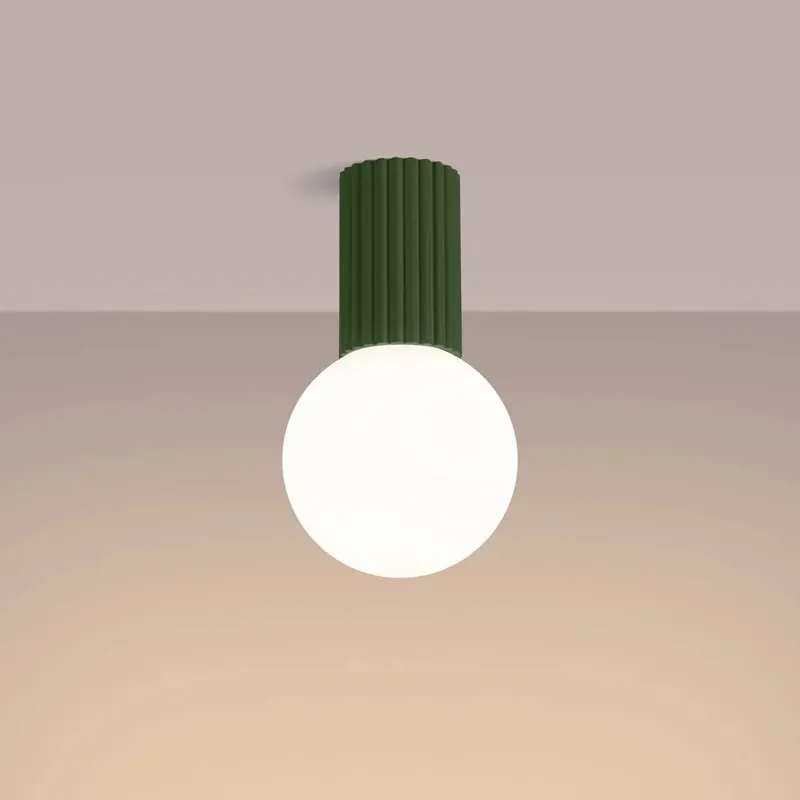 HALO ceiling light, olive green, IP44