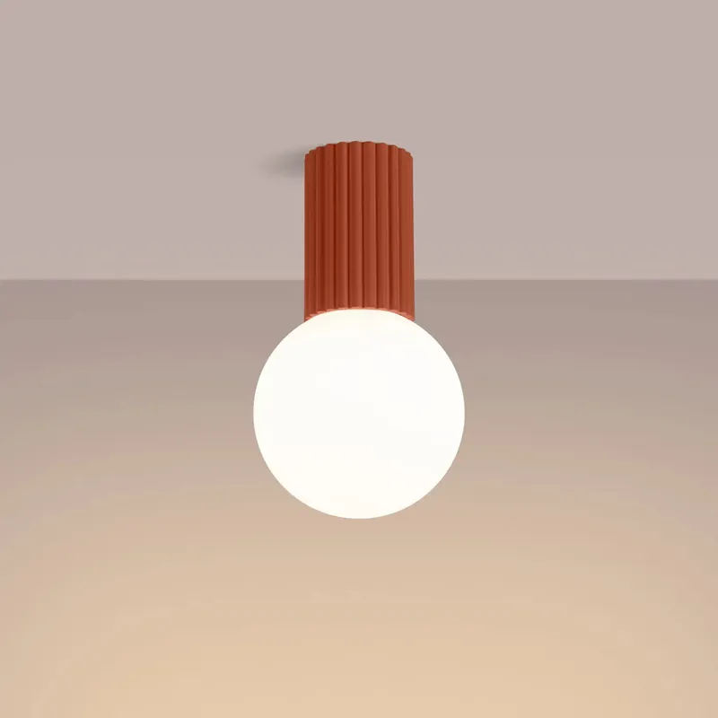 HALO ceiling light, ochre red, IP44