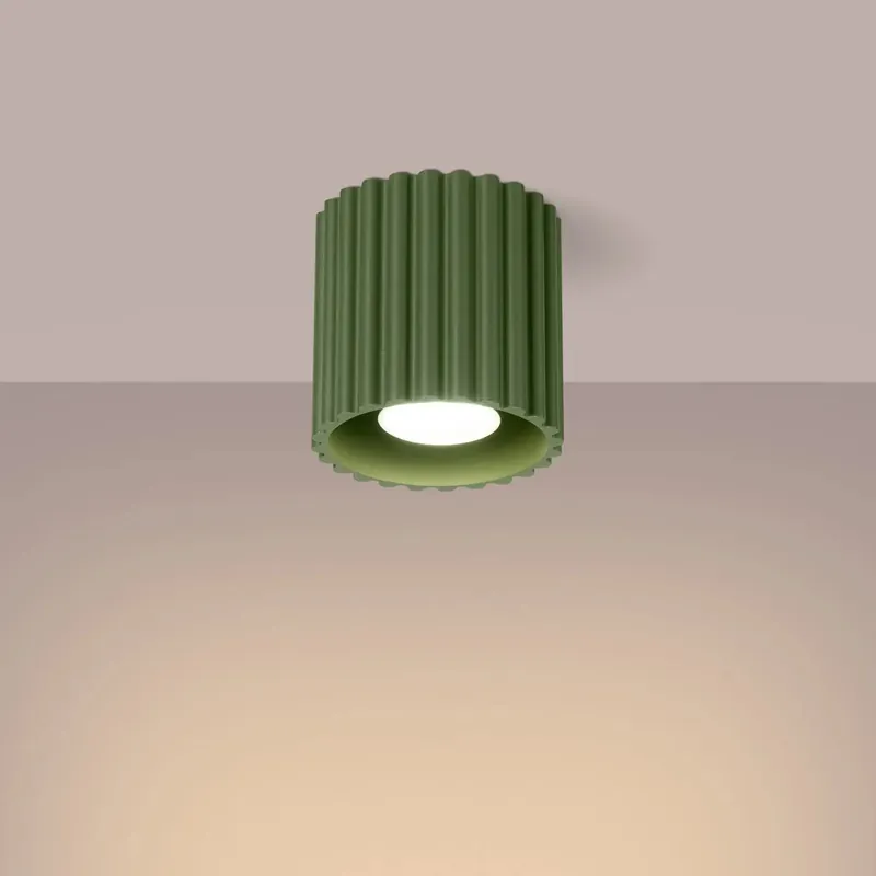 AURA 1 ceiling light, olive green, GU10
