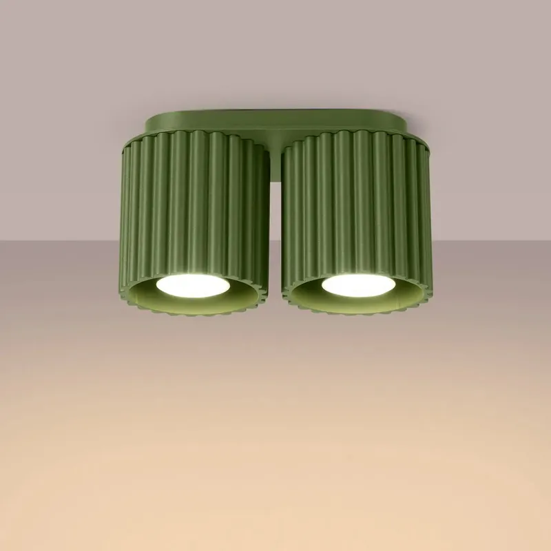 AURA 2 olive green ceiling light GU10