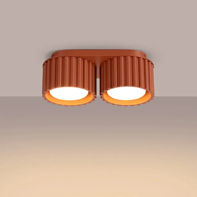 AURA 2 ceiling light, ochre red, GX53