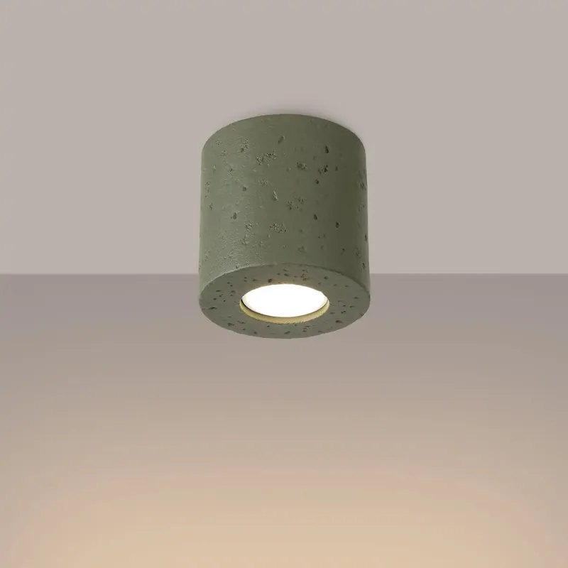ORBIS ceiling light, concrete, olive green