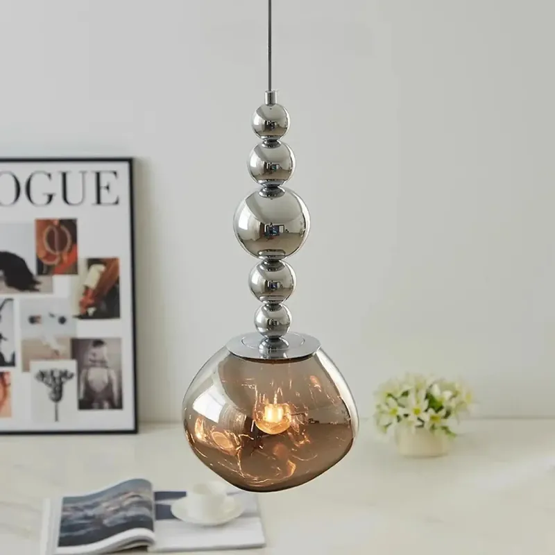Retro Lava Crystal Pendant Lights, Nordic Style Restaurant Kitchen Bar Minimalist LED Hanging Lamp, Bedroom Bedside Pendant Light