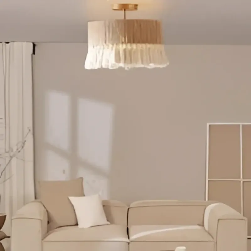 Japanese Wabi-sabi Hemp Rope Hat-shaped LED Pendant Light, Hand-knitted, for Restaurant and Home Decoration, Chandelier (Copy)