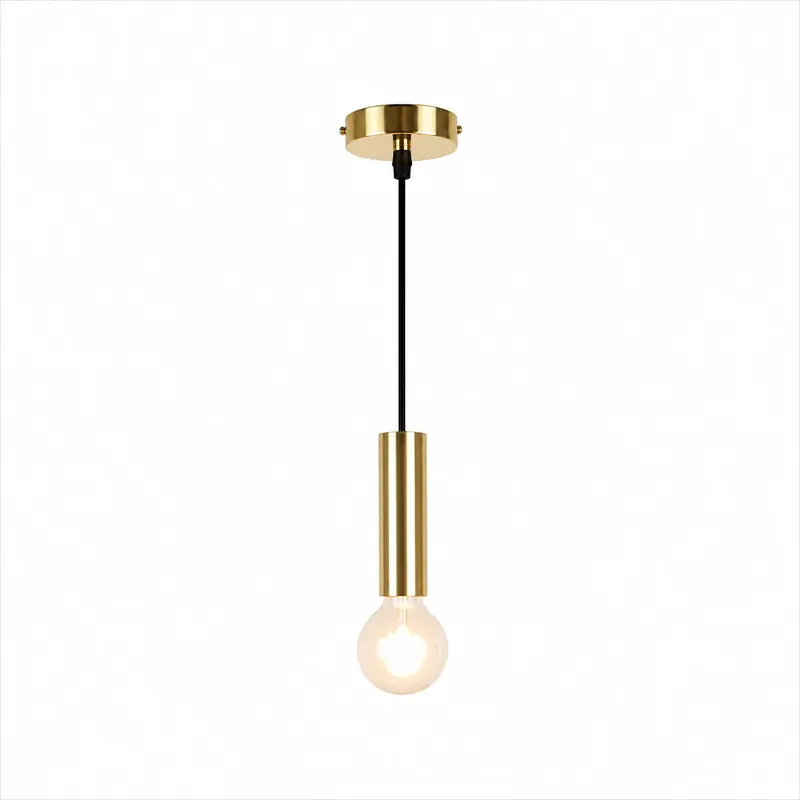 Suspension Cylindre Doré Ampoule Apparente | Dallas Solo