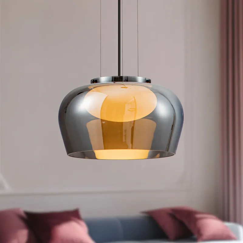 Suspension Insieme 35 — Verre fumé, noir & chrome, GX53