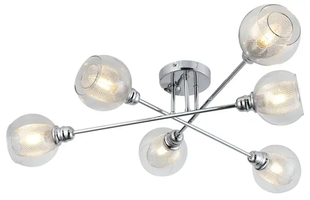 Suspension DIXI — 6×E14, chrome