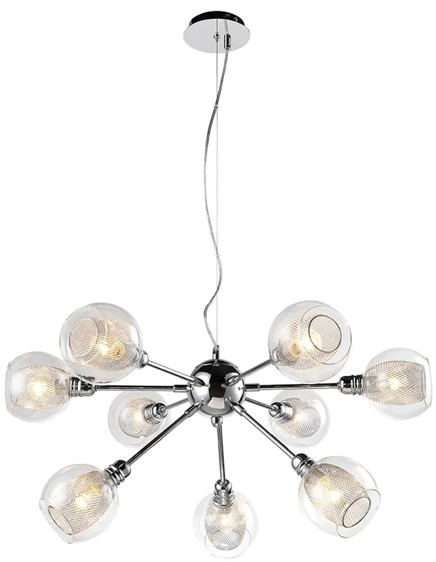Suspension DIXI — 9×E14, chrome