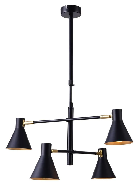 Suspension LESS — 4×E14, noir mat